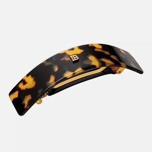 Balmain Paris Barrette Pour Cheveux 18Kt Gold Plated Large Tortoise